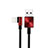 Cavo da USB a Cavetto Ricarica Carica D19 per Apple iPad Air 4 10.9 (2020) Rosso