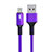 Cavo da USB a Cavetto Ricarica Carica D21 per Apple iPhone Xs Max Viola