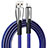Cavo da USB a Cavetto Ricarica Carica D25 per Apple iPhone 7 Plus Blu