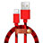 Cavo da USB a Cavetto Ricarica Carica L05 per Apple iPad Pro 10.5 Rosso