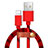 Cavo da USB a Cavetto Ricarica Carica L05 per Apple iPhone 12 Mini Rosso