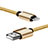 Cavo da USB a Cavetto Ricarica Carica L07 per Apple iPhone 12 Max Oro