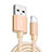 Cavo da USB a Cavetto Ricarica Carica L08 per Apple iPad Air 4 10.9 (2020) Oro