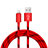 Cavo da USB a Cavetto Ricarica Carica L10 per Apple iPad 10.2 (2020) Rosso