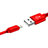Cavo da USB a Cavetto Ricarica Carica L10 per Apple iPhone Xs Rosso