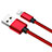 Cavo da USB a Cavetto Ricarica Carica L11 per Apple iPhone 6S Plus Rosso