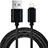 Cavo da USB a Cavetto Ricarica Carica L13 per Apple iPad 4 Nero