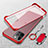 Cover Crystal Trasparente Rigida Cover con Magnetico Anello Supporto per Apple iPhone 14 Pro Rosso