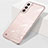 Cover Crystal Trasparente Rigida Cover H01 per Samsung Galaxy S21 5G Oro Rosa