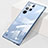 Cover Crystal Trasparente Rigida Cover H01 per Samsung Galaxy S22 Ultra 5G Blu