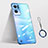 Cover Crystal Trasparente Rigida Cover H03 per Oppo Reno7 Pro 5G Blu