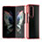 Cover Crystal Trasparente Rigida Cover H03 per Samsung Galaxy Z Fold3 5G Rosso
