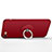 Cover Plastica Rigida Opaca con Anello Supporto per Apple iPhone 7 Rosso