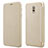 Cover Portafoglio In Pelle con Supporto L01 per Samsung Galaxy J7 Plus Oro