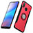 Cover Silicone e Plastica Opaca con Anello Supporto per Huawei P20 Lite Rosso