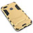 Cover Silicone e Plastica Opaca con Supporto per Huawei Y6 Pro (2017) Oro