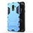 Cover Silicone e Plastica Opaca con Supporto per Samsung Galaxy A6 Plus Blu