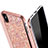 Cover Silicone Morbida Bling Bling per Apple iPhone Xs Oro Rosa