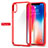 Cover Silicone Trasparente Specchio Laterale 360 Gradi per Apple iPhone Xs Max Rosso