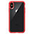 Cover Silicone Trasparente Specchio Laterale 360 Gradi per Apple iPhone Xs Max Rosso