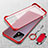 Custodia Crystal Trasparente Rigida Senza Cornice Cover con Magnetico Anello Supporto per Vivo iQOO U3 5G Rosso