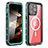 Custodia Impermeabile Silicone e Plastica Opaca Waterproof Cover 360 Gradi con Mag-Safe Magnetic HJ1 per Apple iPhone 16 Pro Max Verde