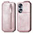 Custodia In Pelle Flip per Huawei Honor 70 5G Oro Rosa