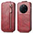 Custodia In Pelle Flip per Huawei Mate 50 Pro Rosso