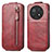 Custodia In Pelle Flip per Huawei Nova Y91 Rosso