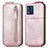 Custodia In Pelle Flip per Motorola Moto E13 Oro Rosa