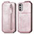 Custodia In Pelle Flip per Motorola Moto E32 Oro Rosa