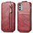 Custodia In Pelle Flip per Motorola Moto E32 Rosso