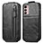 Custodia In Pelle Flip per Motorola Moto G42 Nero