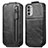 Custodia In Pelle Flip per Motorola MOTO G52 Nero