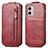 Custodia In Pelle Flip per Motorola Moto G53 5G Rosso