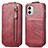 Custodia In Pelle Flip per Motorola Moto G73 5G Rosso