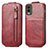 Custodia In Pelle Flip per Nokia C210 Rosso