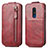 Custodia In Pelle Flip per Nokia C3 Rosso