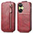 Custodia In Pelle Flip per Oppo K11x 5G Rosso