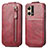 Custodia In Pelle Flip per Oppo Reno7 4G Rosso