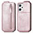 Custodia In Pelle Flip per Oppo Reno7 A Oro Rosa