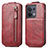 Custodia In Pelle Flip per Oppo Reno9 5G Rosso