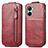 Custodia In Pelle Flip per Realme C33 Rosso