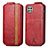 Custodia In Pelle Flip per Samsung Galaxy F42 5G Rosso