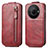 Custodia In Pelle Flip per Sharp Aquos R8 Pro Rosso