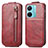 Custodia In Pelle Flip per Vivo T1 5G Rosso