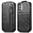 Custodia In Pelle Flip S01D per Motorola Moto E32 Nero