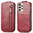 Custodia In Pelle Flip S01D per Samsung Galaxy A33 5G Rosso