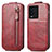 Custodia In Pelle Flip S01D per Vivo iQOO 9T 5G Rosso