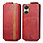 Custodia In Pelle Flip S01D per Vivo Y02S Rosso